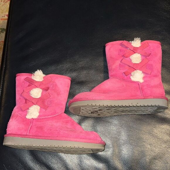 UGG KOOLABURRA Victoria Fandango Pink Suede Faux Fur Short Boot - Picture 6 of 8